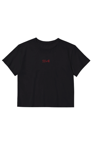 Minimal Logo Baby Tee – Black