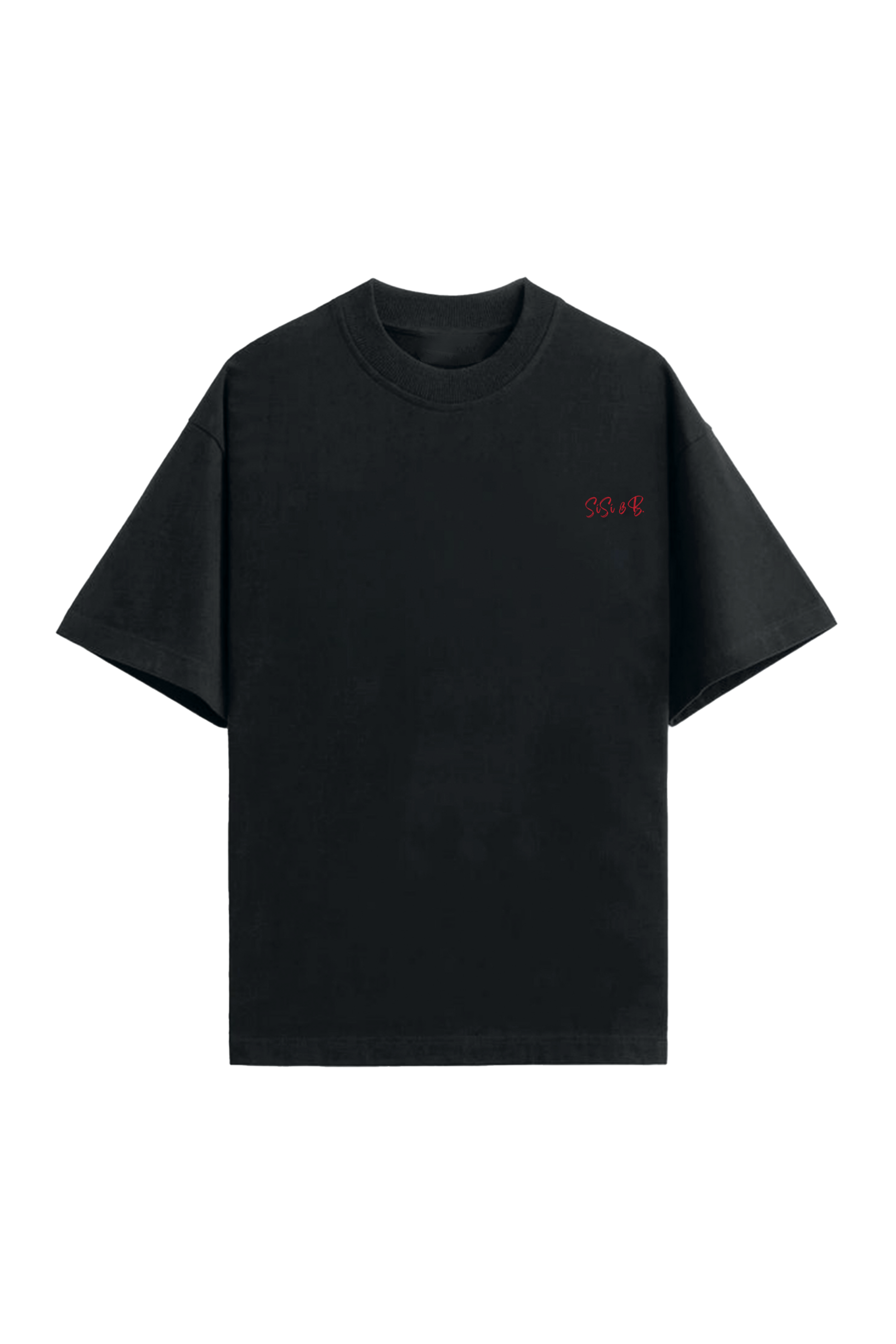 Minimal Logo Oversized Tee – Black