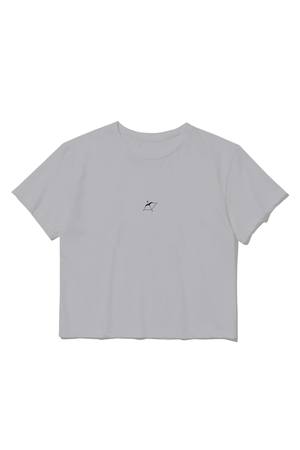 Minimal Logo Baby Tee – Grey